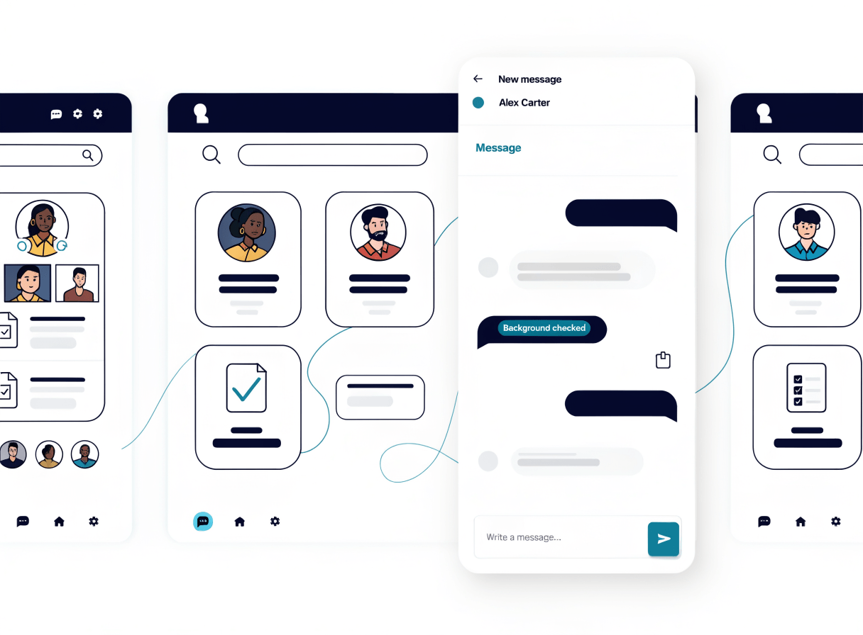 Signr message button on a professional profile with a chat thread open