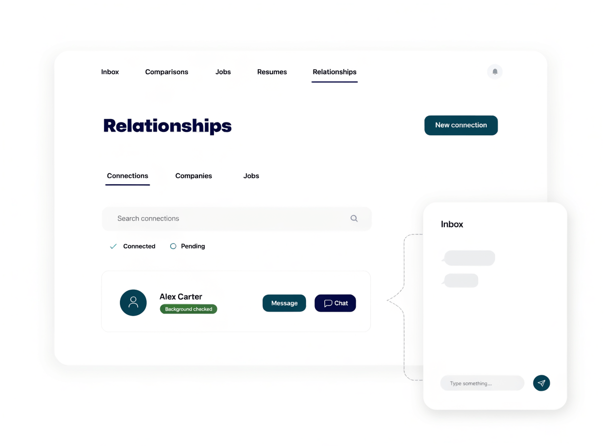 Signr dashboard showing professional connections and relationship reports in one place.