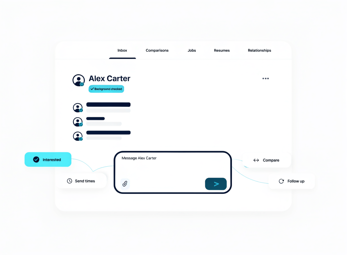 Signr secure message composer showing quick reply shortcuts beside an active conversation.
